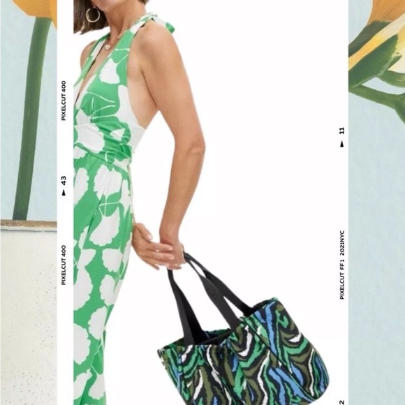 DVF Disco Zebra Green Tote Bag - Picture 4 of 11